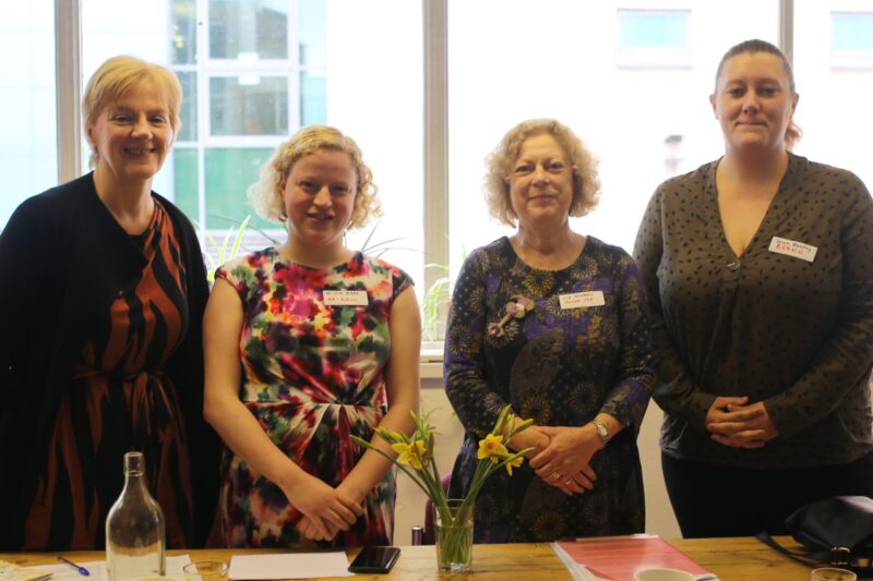 IWD 2020 speakers (left to right): Linda McAvan OBE, Olivia Blake MP, Liz Winders (CLP Chair), Sarah Woolley (BAFWU).