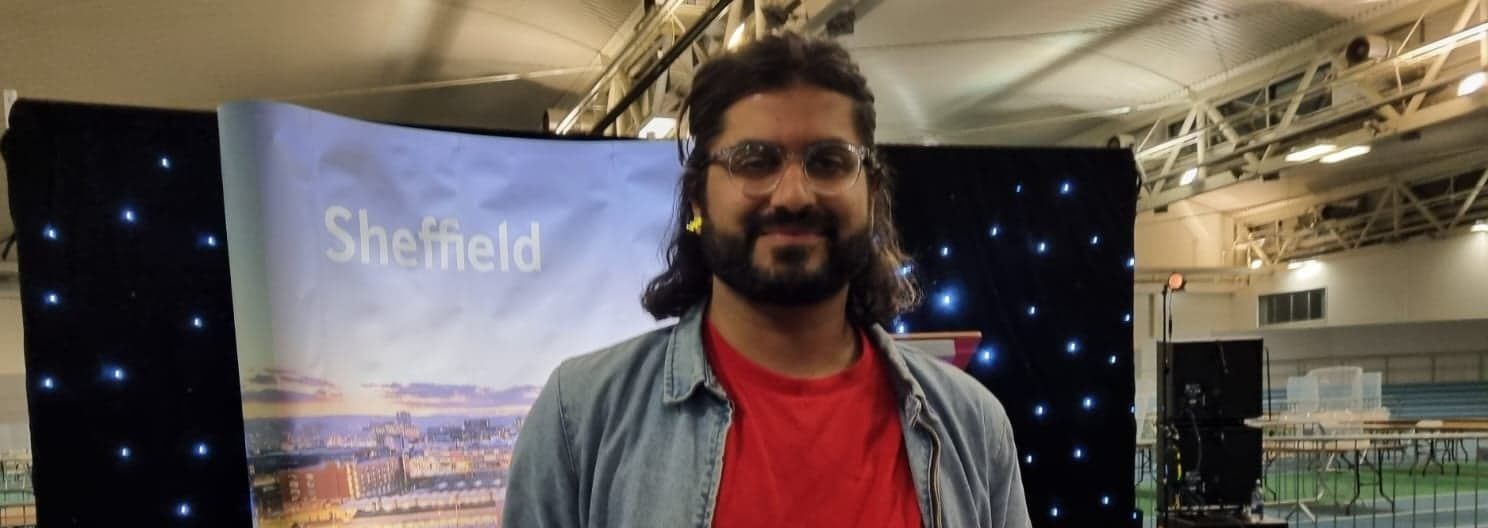 Minesh Parekh at the election count in Sheffield, May 2022